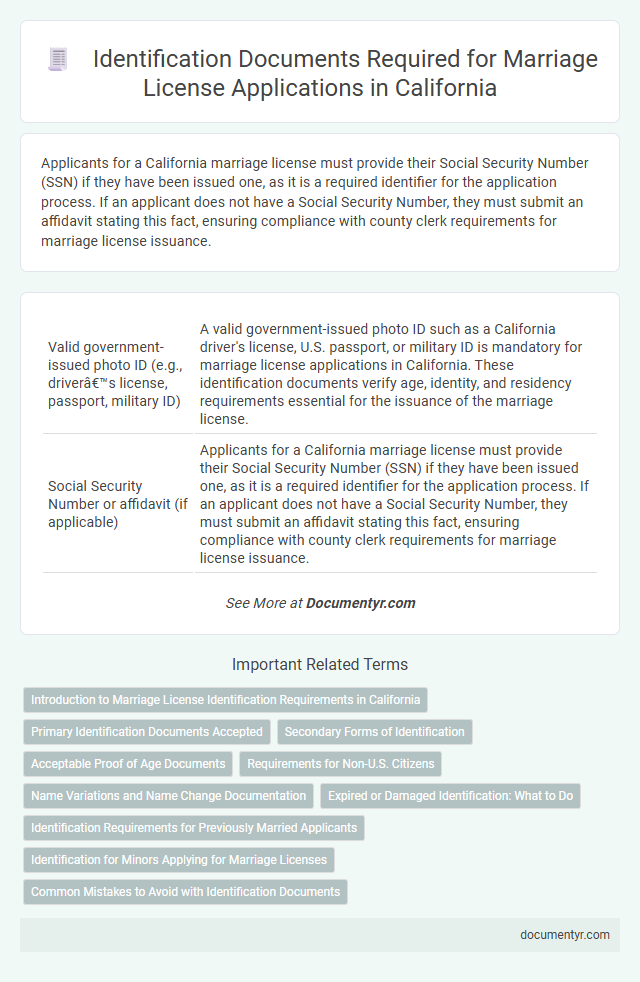 Identification Documents Required for Marriage License Applications in California