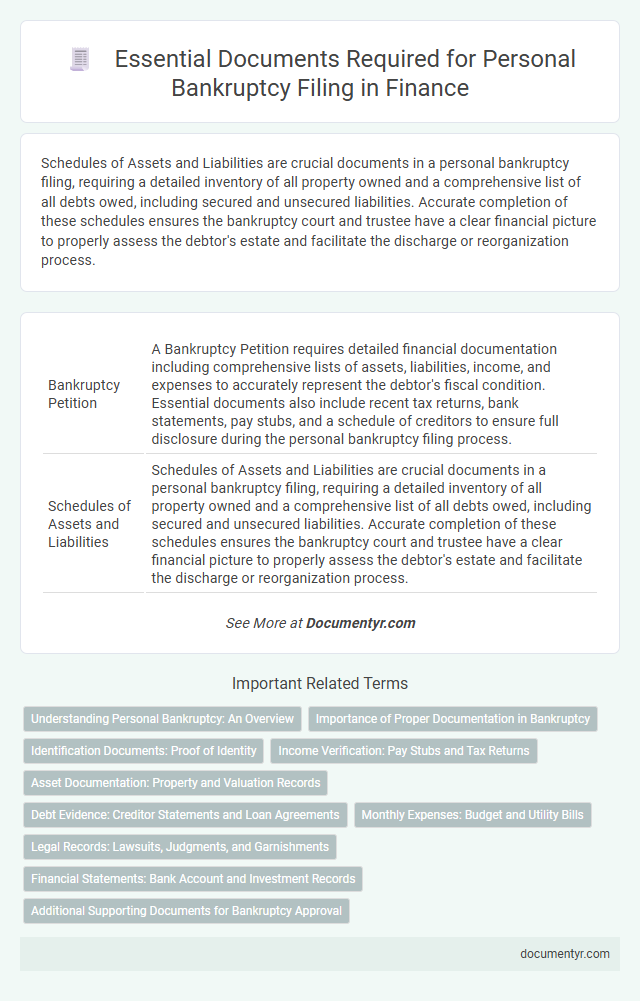 Essential Documents Required for Personal Bankruptcy Filing in Finance
