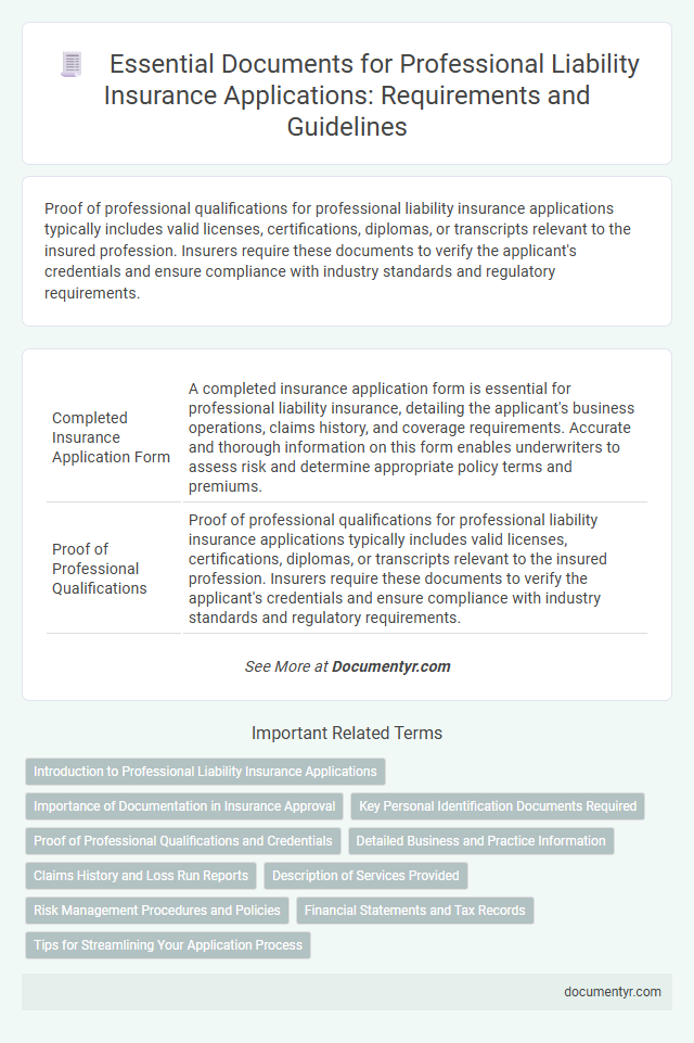 Essential Documents for Professional Liability Insurance Applications: Requirements and Guidelines