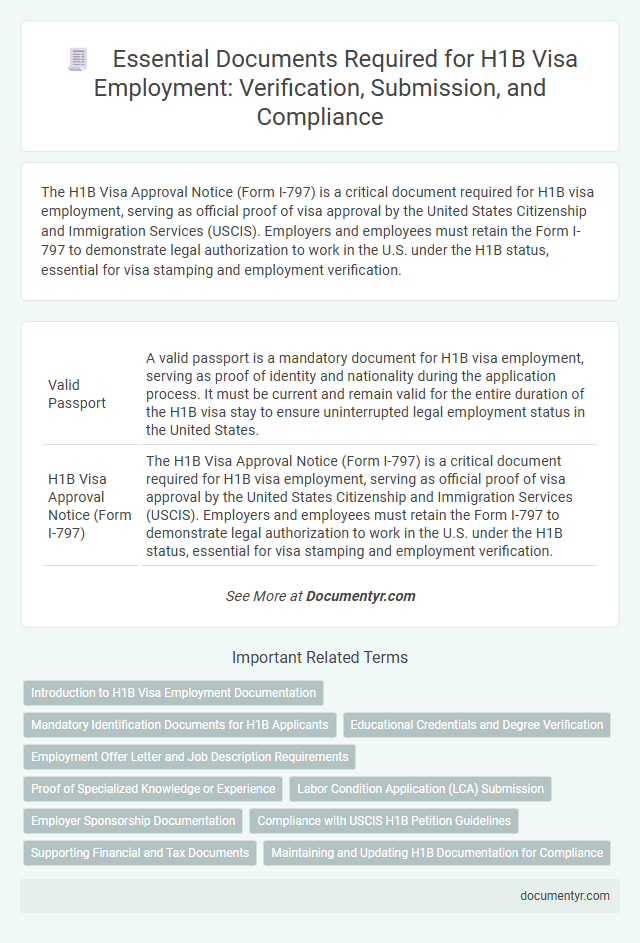 Essential Documents Required for H1B Visa Employment: Verification, Submission, and Compliance