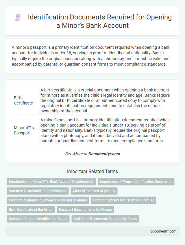 Identification Documents Required for Opening a Minor's Bank Account