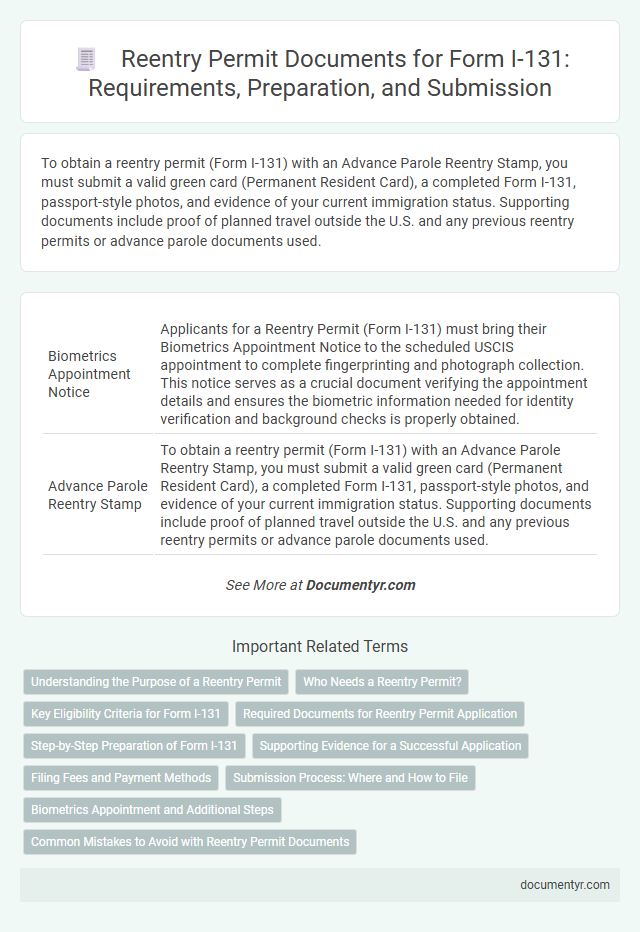 Reentry Permit Documents for Form I-131: Requirements, Preparation, and Submission