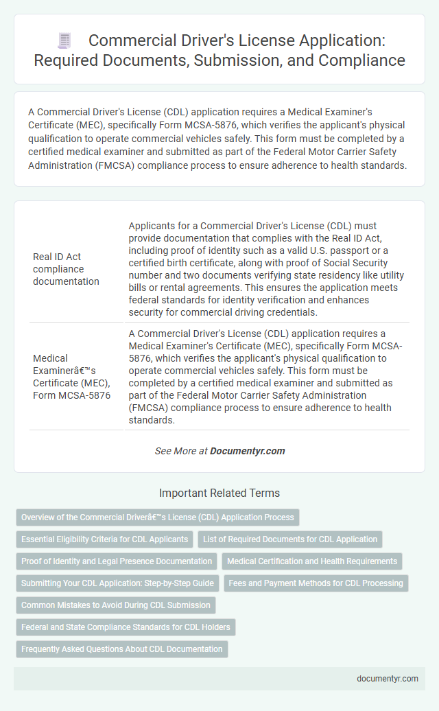 Commercial Driver's License Application: Required Documents, Submission, and Compliance