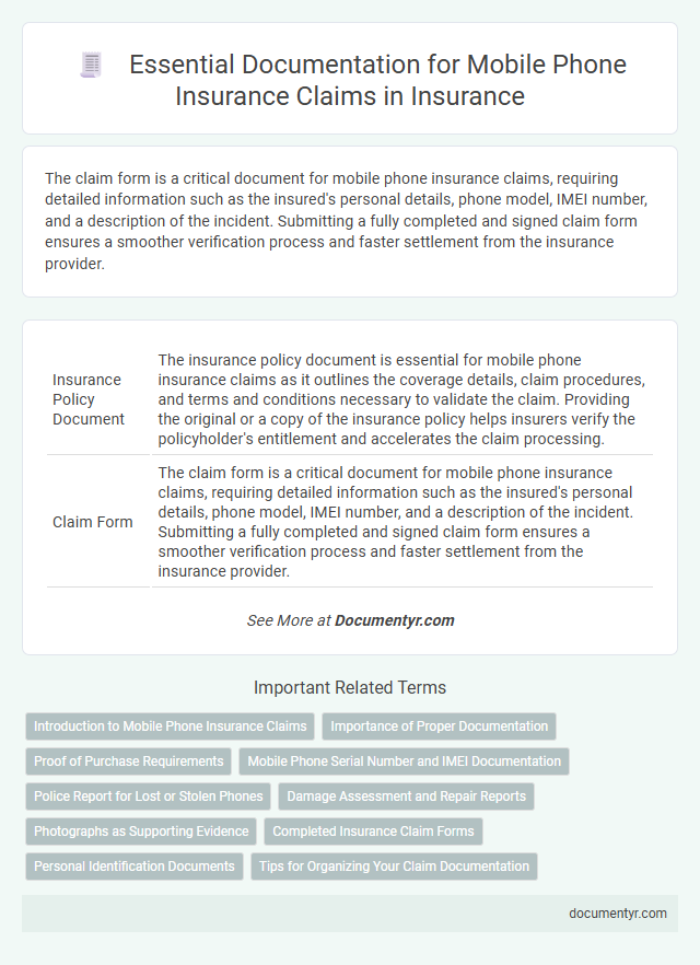 Essential Documentation for Mobile Phone Insurance Claims in Insurance
