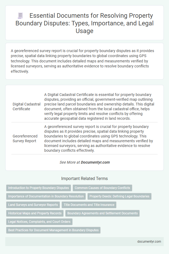 Essential Documents for Resolving Property Boundary Disputes: Types, Importance, and Legal Usage