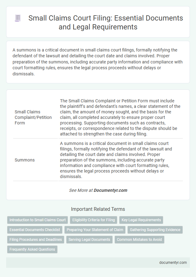 Small Claims Court Filing: Essential Documents and Legal Requirements