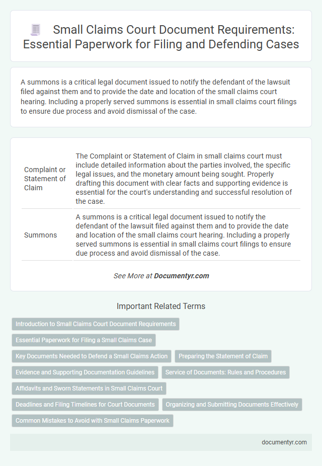 Small Claims Court Document Requirements: Essential Paperwork for Filing and Defending Cases