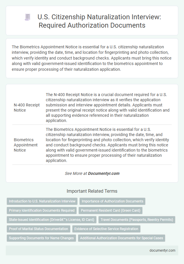U.S. Citizenship Naturalization Interview: Required Authorization Documents