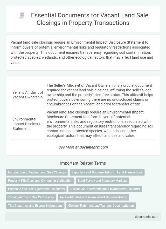 Essential Documents for Vacant Land Sale Closings in Property Transactions