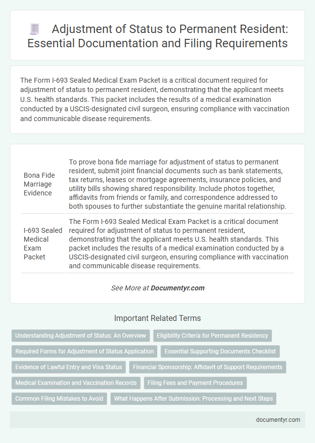 Adjustment of Status to Permanent Resident: Essential Documentation and Filing Requirements