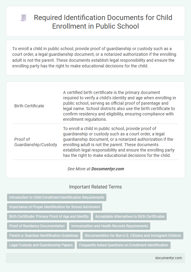 Required Identification Documents for Child Enrollment in Public School