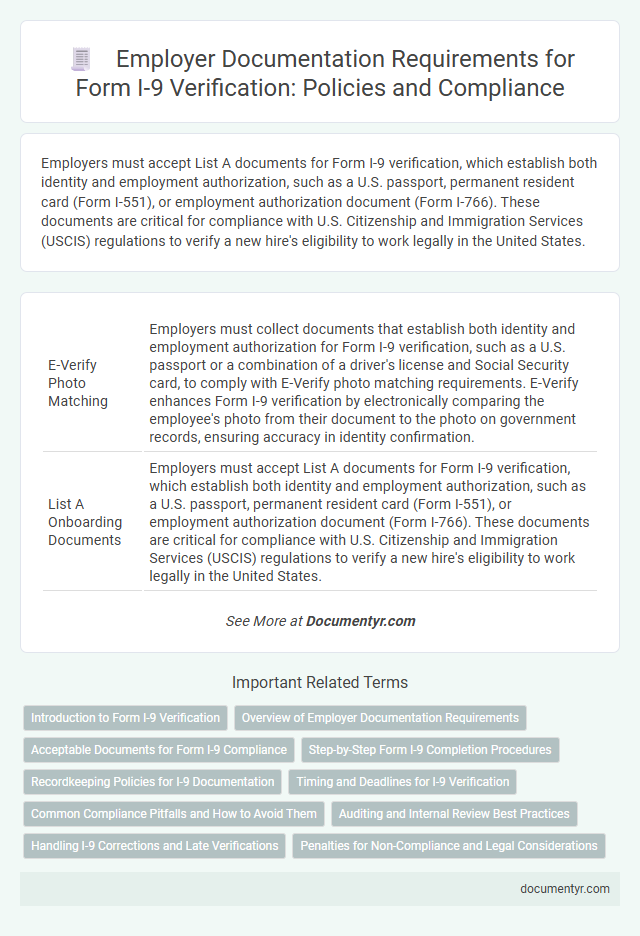 Employer Documentation Requirements for Form I-9 Verification: Policies and Compliance