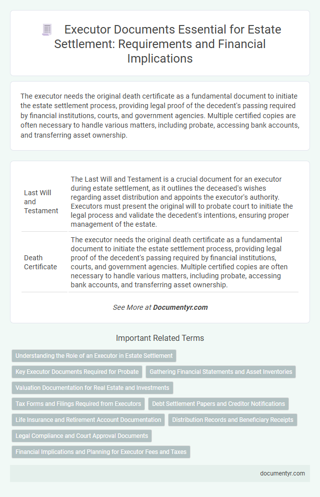 Executor Documents Essential for Estate Settlement: Requirements and Financial Implications