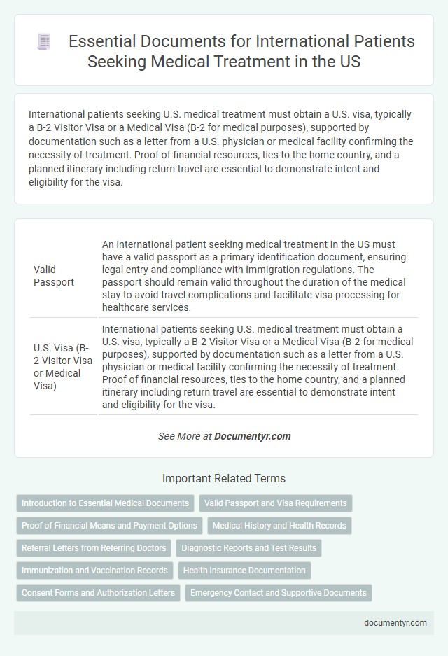Essential Documents for International Patients Seeking Medical Treatment in the US