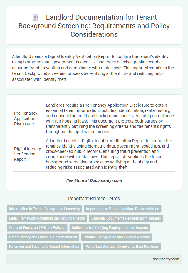 Landlord Documentation for Tenant Background Screening: Requirements and Policy Considerations
