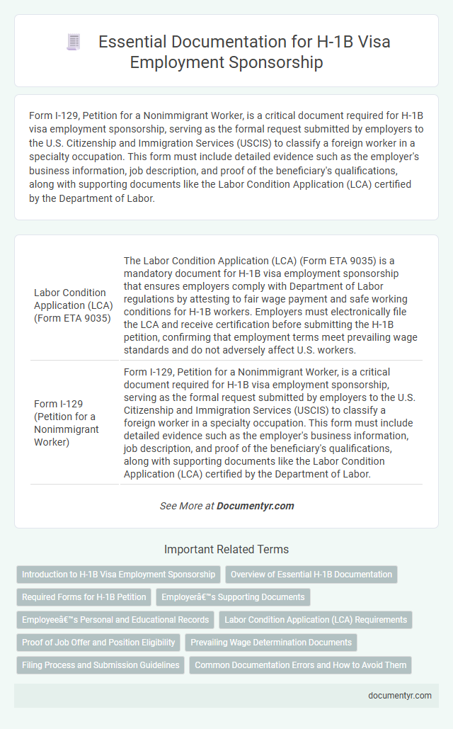 Essential Documentation for H-1B Visa Employment Sponsorship