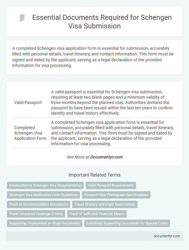 Essential Documents Required for Schengen Visa Submission