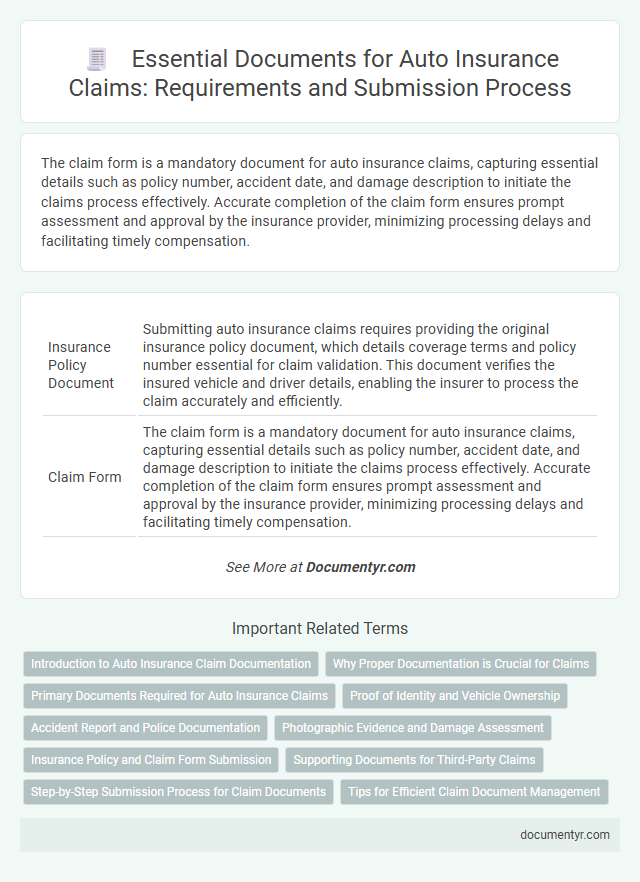 Essential Documents for Auto Insurance Claims: Requirements and Submission Process