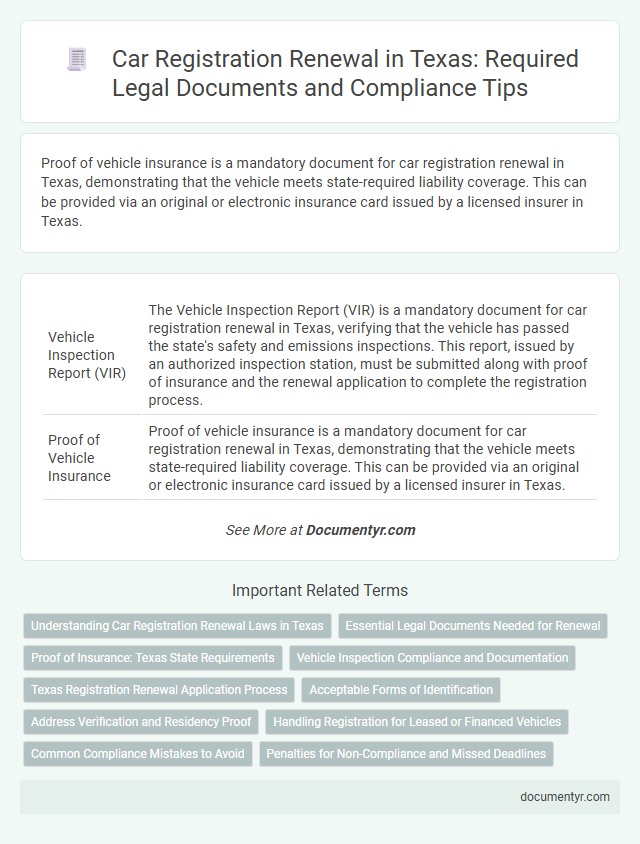Car Registration Renewal in Texas: Required Legal Documents and Compliance Tips