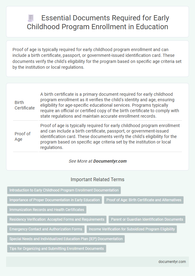 Essential Documents Required for Early Childhood Program Enrollment in Education