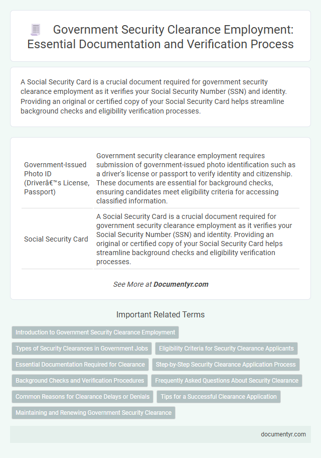 Government Security Clearance Employment: Essential Documentation and Verification Process