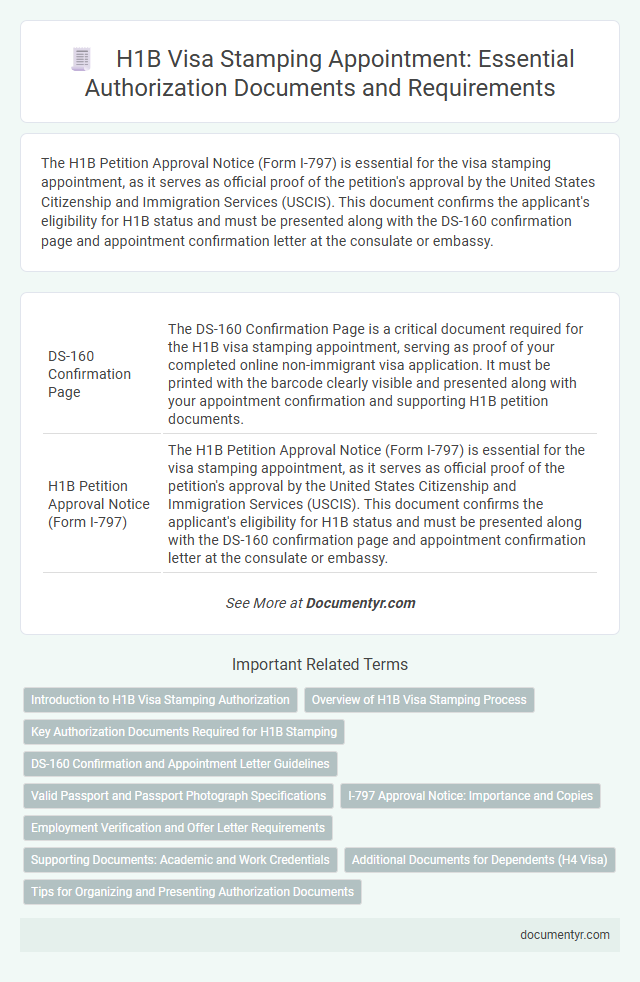 H1B Visa Stamping Appointment: Essential Authorization Documents and Requirements