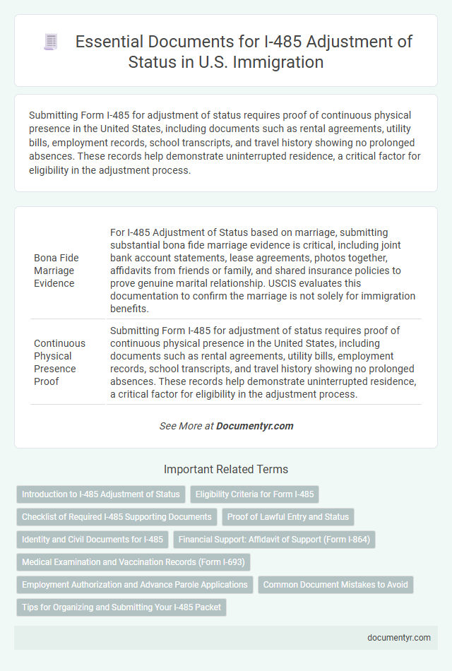 Essential Documents for I-485 Adjustment of Status in U.S. Immigration