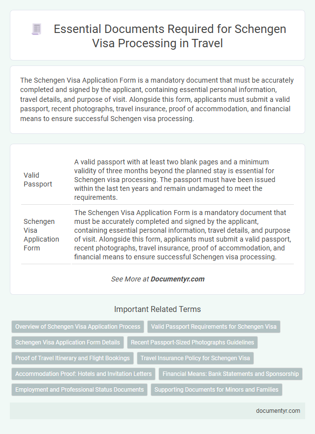 Essential Documents Required for Schengen Visa Processing in Travel