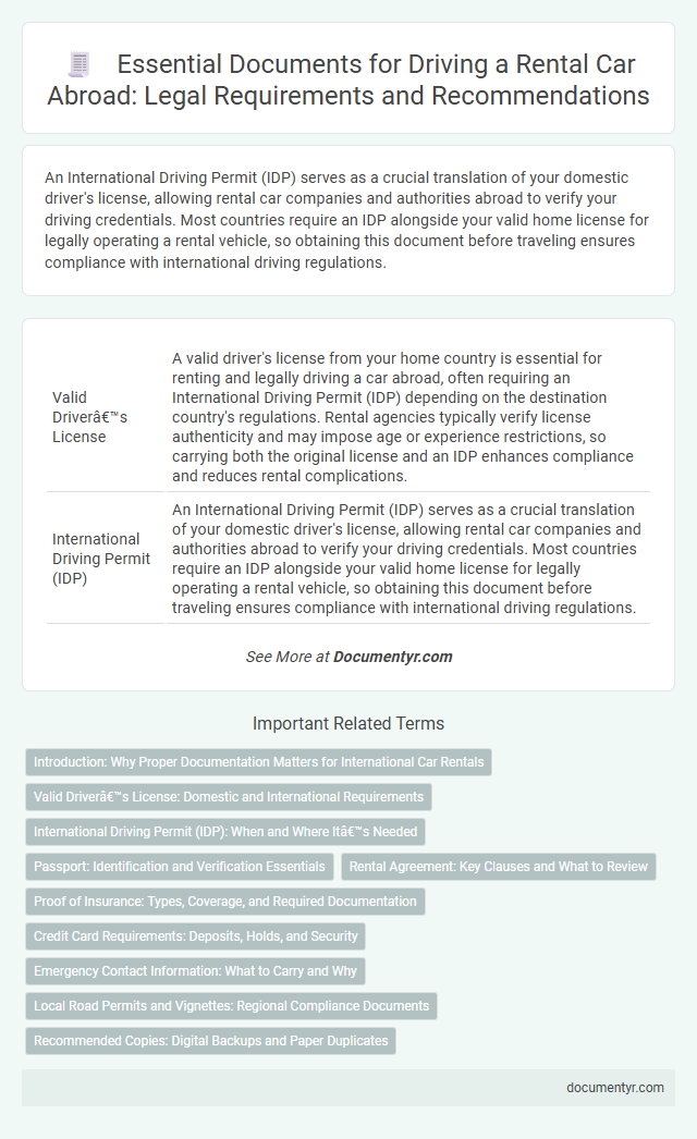 Essential Documents for Driving a Rental Car Abroad: Legal Requirements and Recommendations