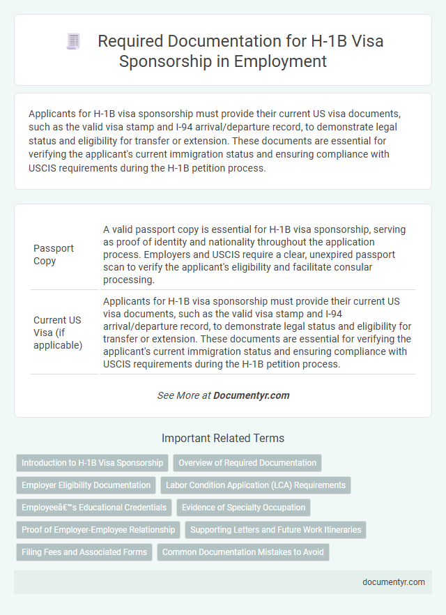 Required Documentation for H-1B Visa Sponsorship in Employment