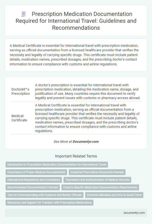 Prescription Medication Documentation Required for International Travel: Guidelines and Recommendations