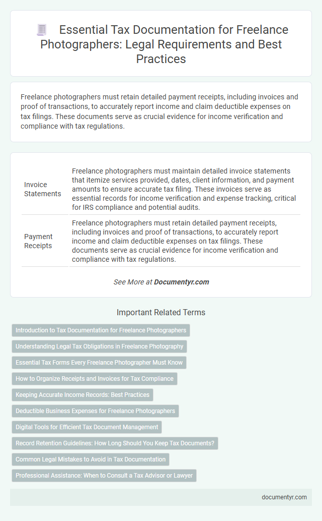 Essential Tax Documentation for Freelance Photographers: Legal Requirements and Best Practices