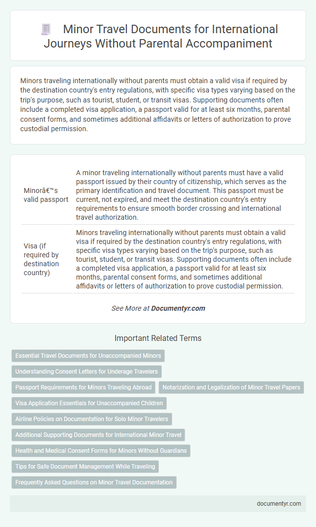 Minor Travel Documents for International Journeys Without Parental Accompaniment