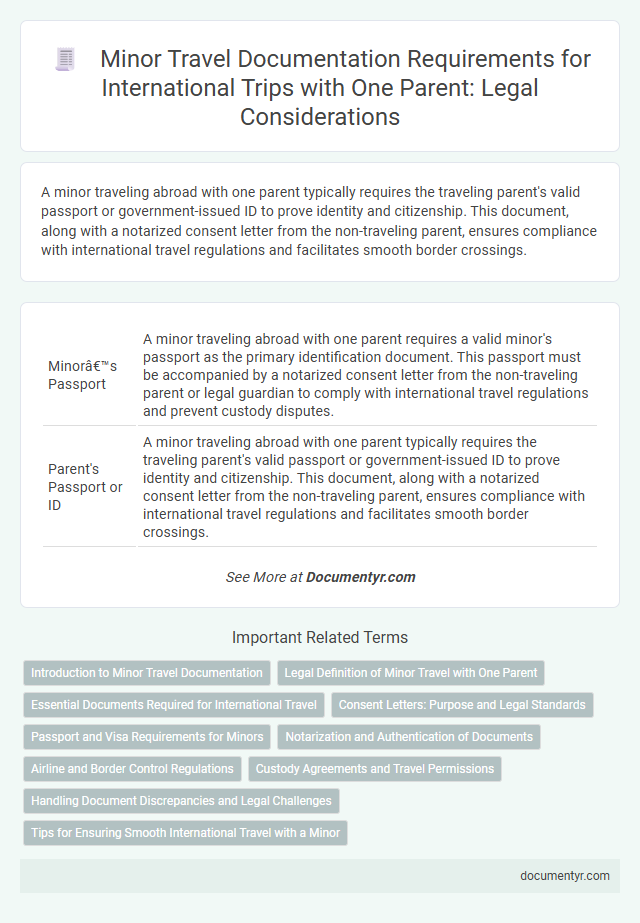 Minor Travel Documentation Requirements for International Trips with One Parent: Legal Considerations