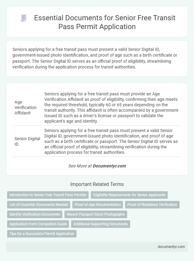 Essential Documents for Senior Free Transit Pass Permit Application