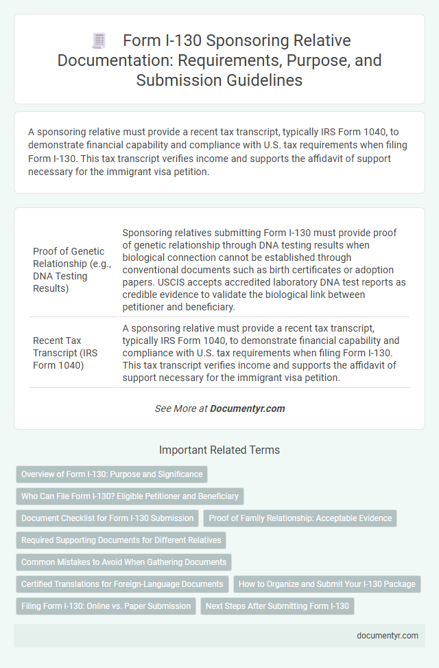 Form I-130 Sponsoring Relative Documentation: Requirements, Purpose, and Submission Guidelines