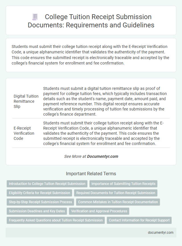 College Tuition Receipt Submission Documents: Requirements and Guidelines