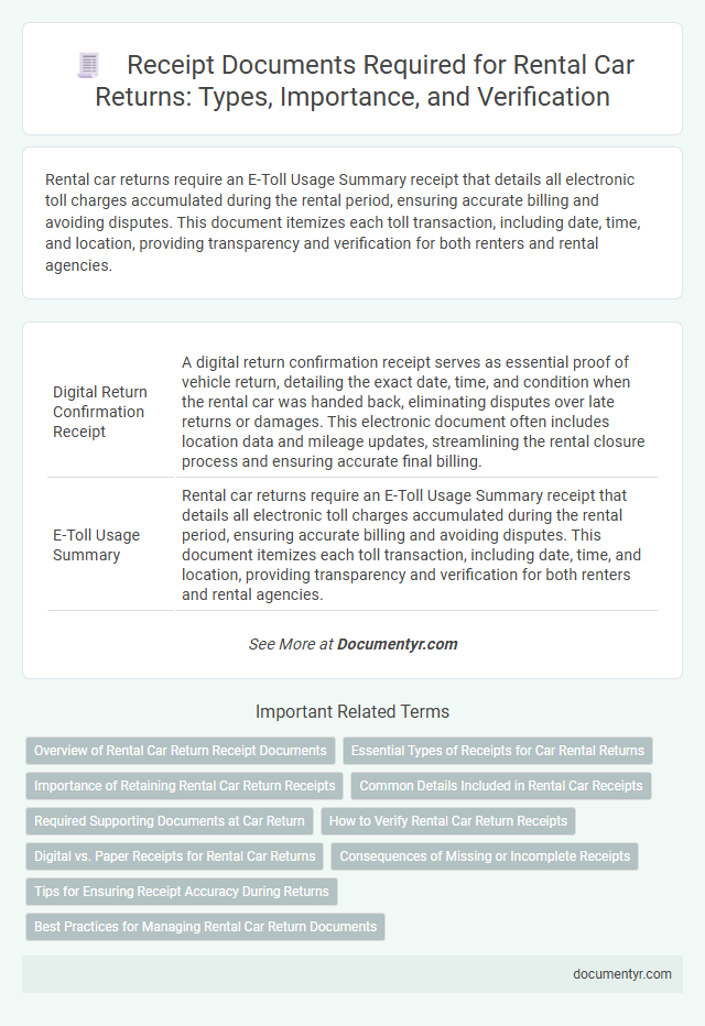 Receipt Documents Required for Rental Car Returns: Types, Importance, and Verification