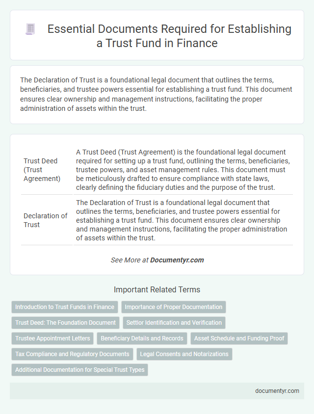 Essential Documents Required for Establishing a Trust Fund in Finance