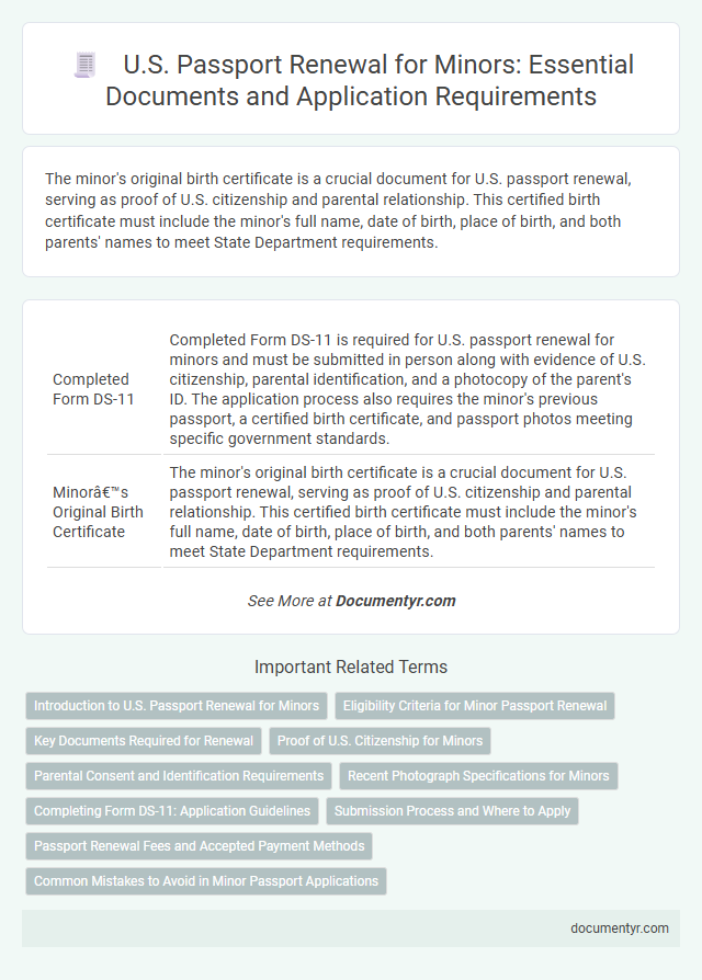 U.S. Passport Renewal for Minors: Essential Documents and Application Requirements