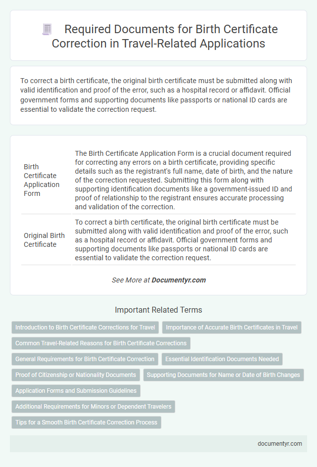 Required Documents for Birth Certificate Correction in Travel-Related Applications