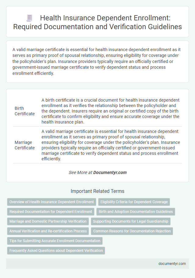 Health Insurance Dependent Enrollment: Required Documentation and Verification Guidelines