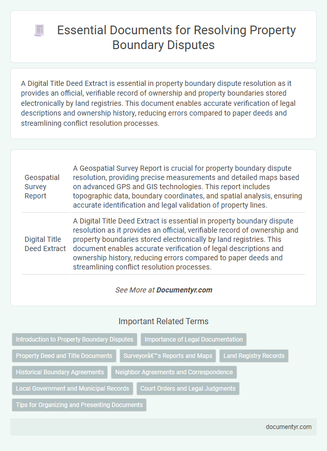 Essential Documents for Resolving Property Boundary Disputes