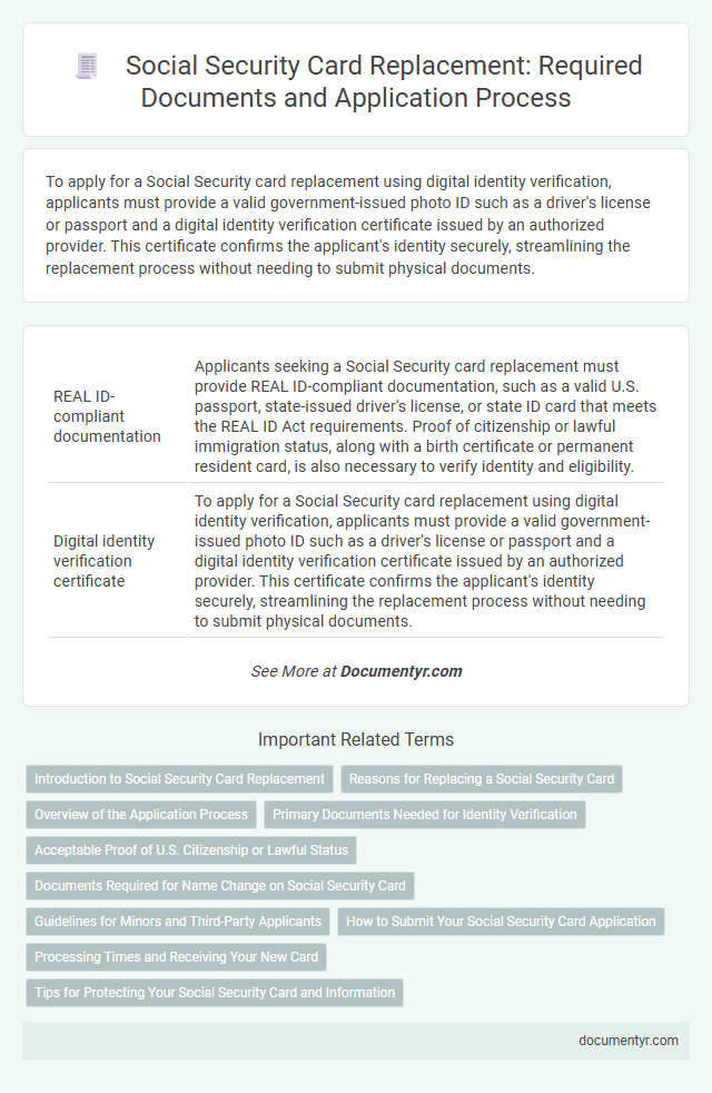 Social Security Card Replacement: Required Documents and Application Process