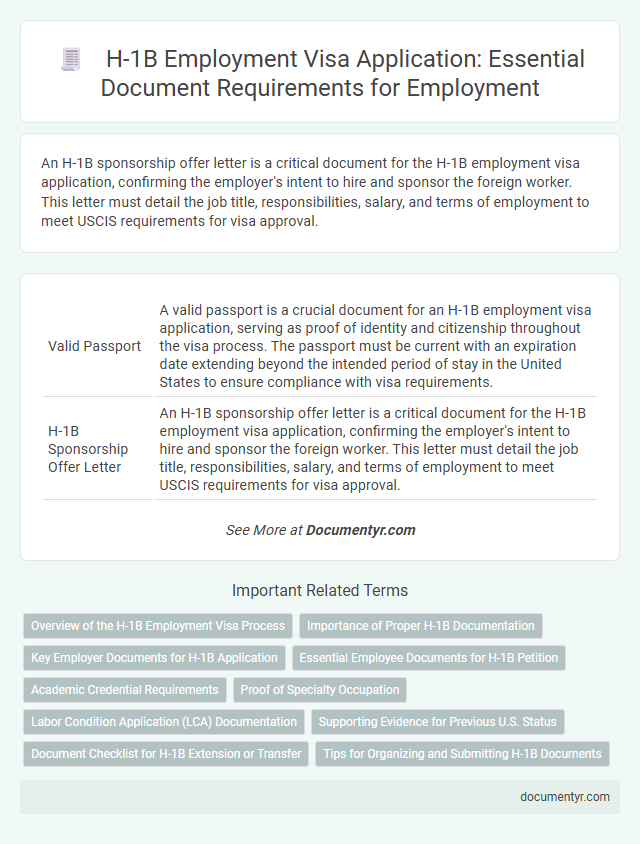 H-1B Employment Visa Application: Essential Document Requirements for Employment