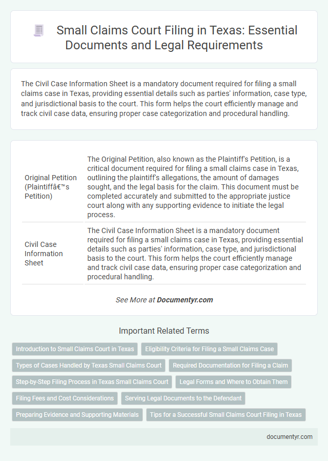 Small Claims Court Filing in Texas: Essential Documents and Legal Requirements