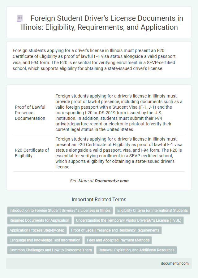 Foreign Student Driver's License Documents in Illinois: Eligibility, Requirements, and Application