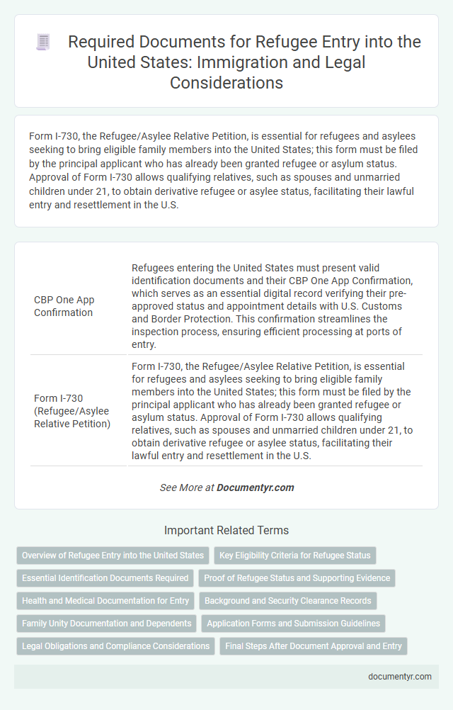 Required Documents for Refugee Entry into the United States: Immigration and Legal Considerations