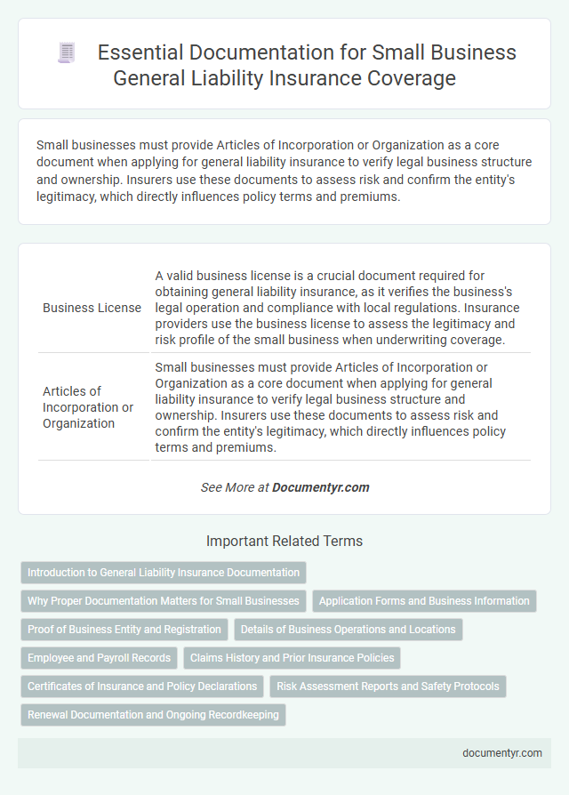 Essential Documentation for Small Business General Liability Insurance Coverage