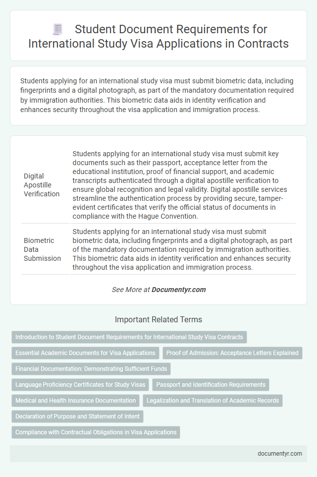 Student Document Requirements for International Study Visa Applications in Contracts